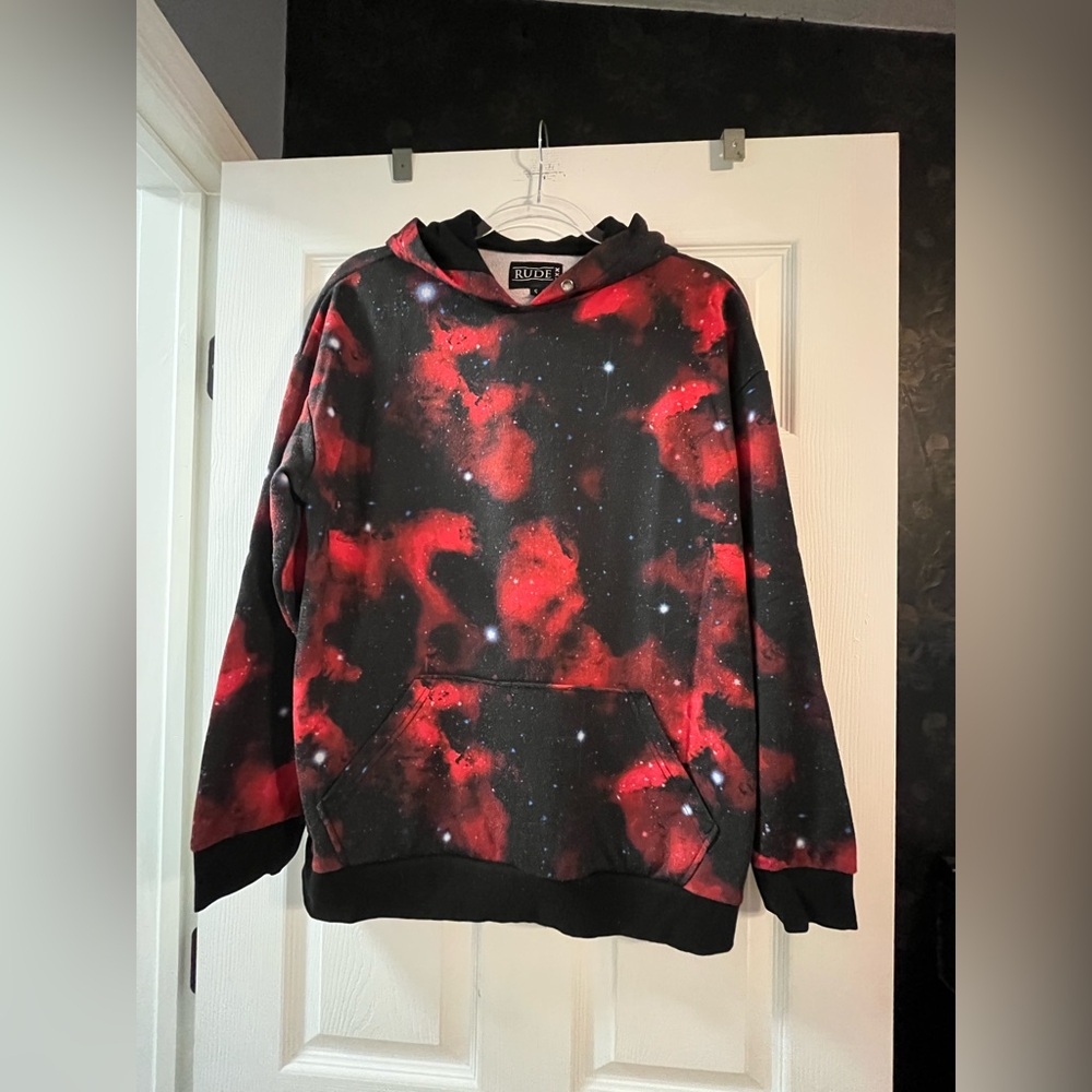 RUDE Cosmic Red and Black Hoodie